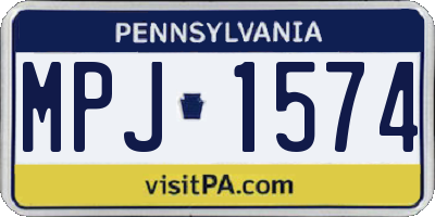 PA license plate MPJ1574