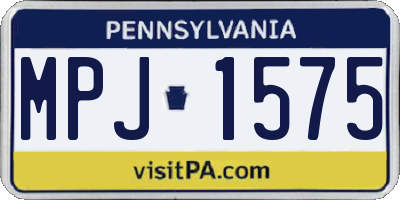 PA license plate MPJ1575