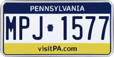 PA license plate MPJ1577