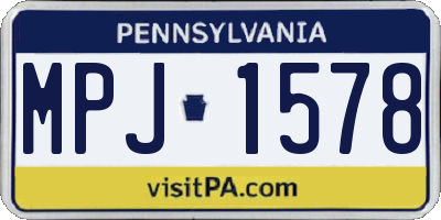 PA license plate MPJ1578