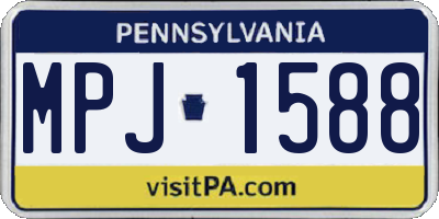 PA license plate MPJ1588