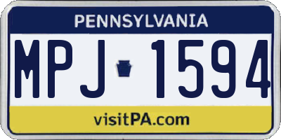 PA license plate MPJ1594