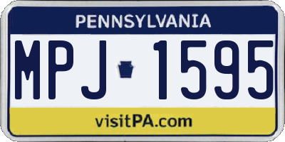 PA license plate MPJ1595