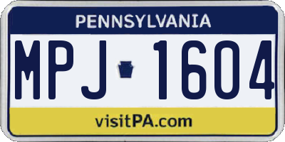 PA license plate MPJ1604