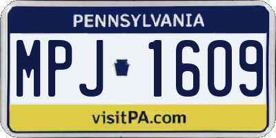 PA license plate MPJ1609