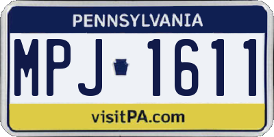 PA license plate MPJ1611