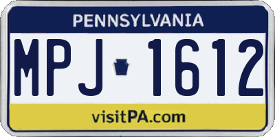 PA license plate MPJ1612