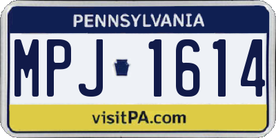 PA license plate MPJ1614