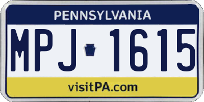 PA license plate MPJ1615