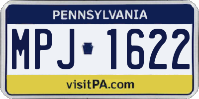 PA license plate MPJ1622