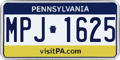 PA license plate MPJ1625