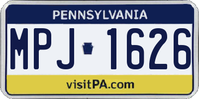 PA license plate MPJ1626