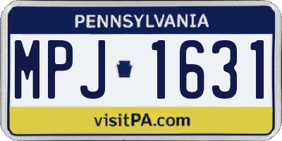 PA license plate MPJ1631