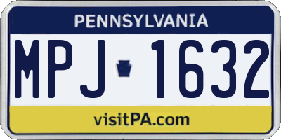 PA license plate MPJ1632