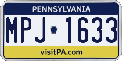 PA license plate MPJ1633