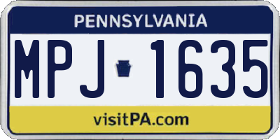PA license plate MPJ1635