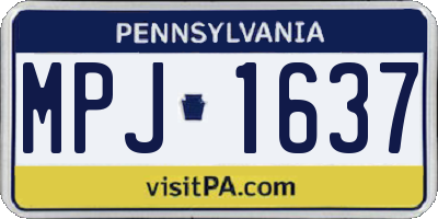 PA license plate MPJ1637