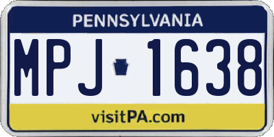 PA license plate MPJ1638