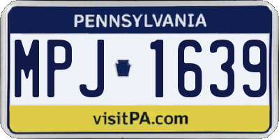 PA license plate MPJ1639