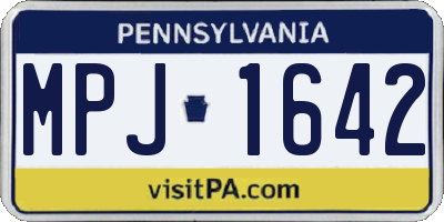 PA license plate MPJ1642