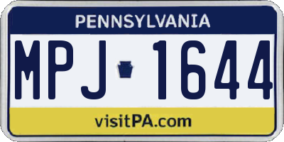 PA license plate MPJ1644