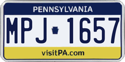 PA license plate MPJ1657