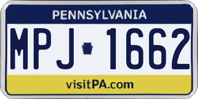 PA license plate MPJ1662