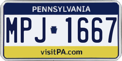 PA license plate MPJ1667