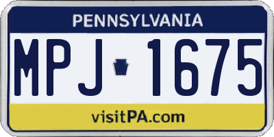 PA license plate MPJ1675