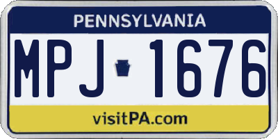 PA license plate MPJ1676