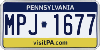 PA license plate MPJ1677