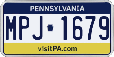 PA license plate MPJ1679
