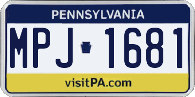 PA license plate MPJ1681