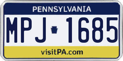 PA license plate MPJ1685