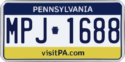 PA license plate MPJ1688