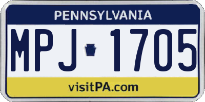 PA license plate MPJ1705