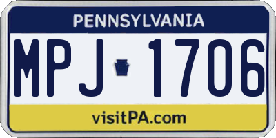 PA license plate MPJ1706