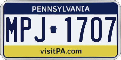 PA license plate MPJ1707