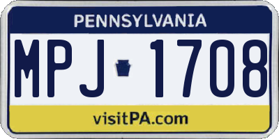 PA license plate MPJ1708