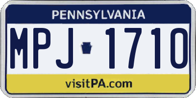 PA license plate MPJ1710