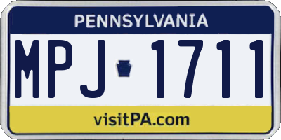 PA license plate MPJ1711