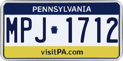 PA license plate MPJ1712