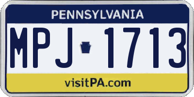 PA license plate MPJ1713