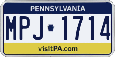 PA license plate MPJ1714
