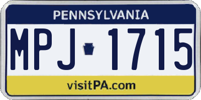 PA license plate MPJ1715