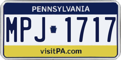 PA license plate MPJ1717