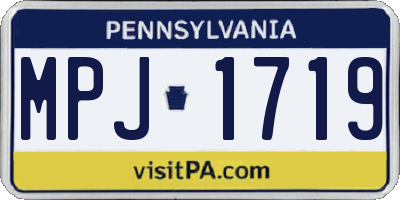 PA license plate MPJ1719