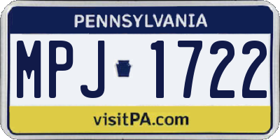 PA license plate MPJ1722