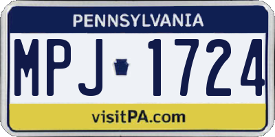 PA license plate MPJ1724