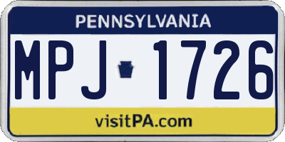 PA license plate MPJ1726